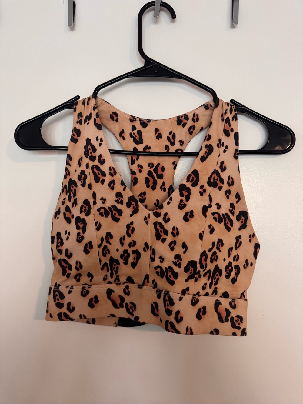 Fabletics Leopard Print Racerback Crop Top - Tan